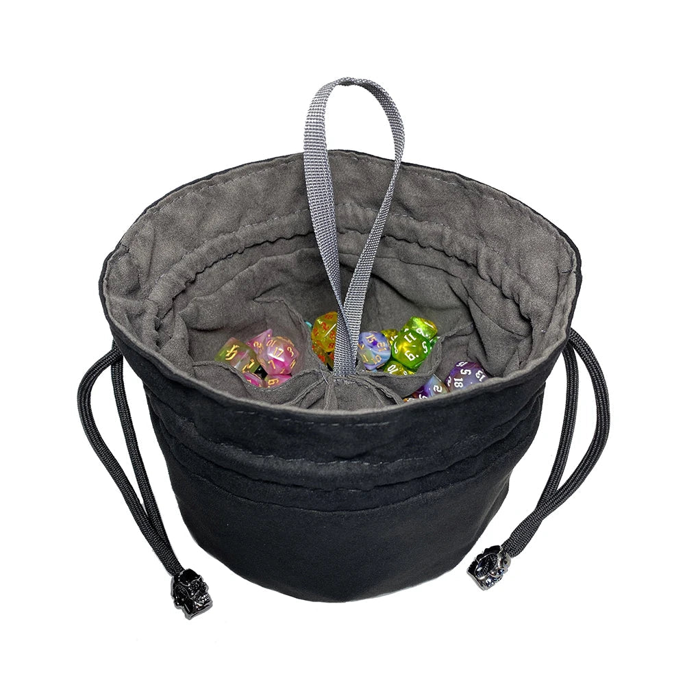 Gothic Skull Drawstring Dice Pouch – Premium Velvet Storage