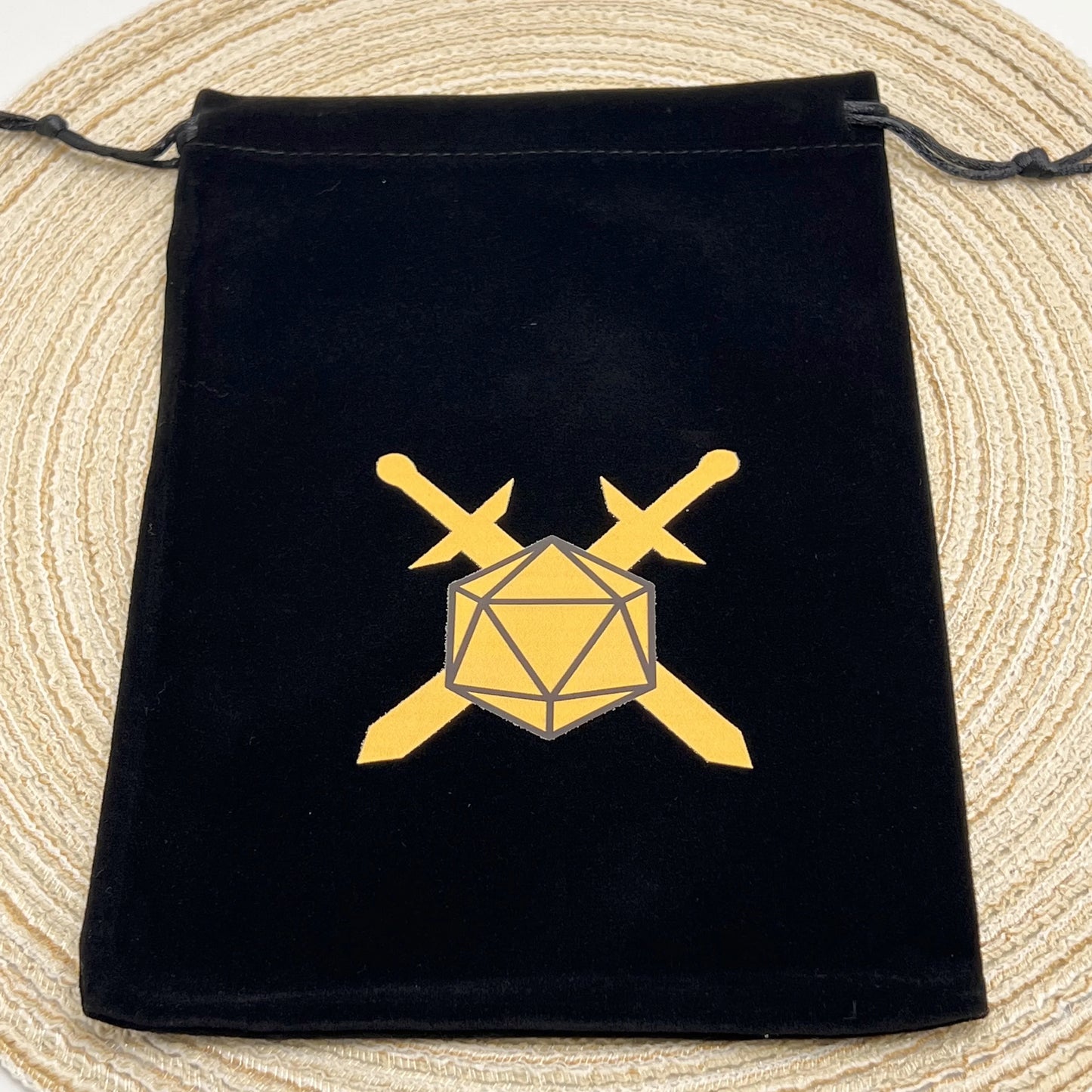 Arcane Vault — Large Embroidered Velvet Dice Pouch