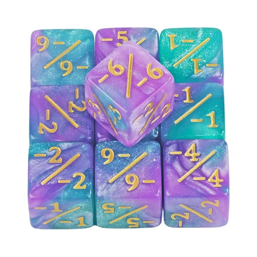 Set of colorful dice with numbers on a white background