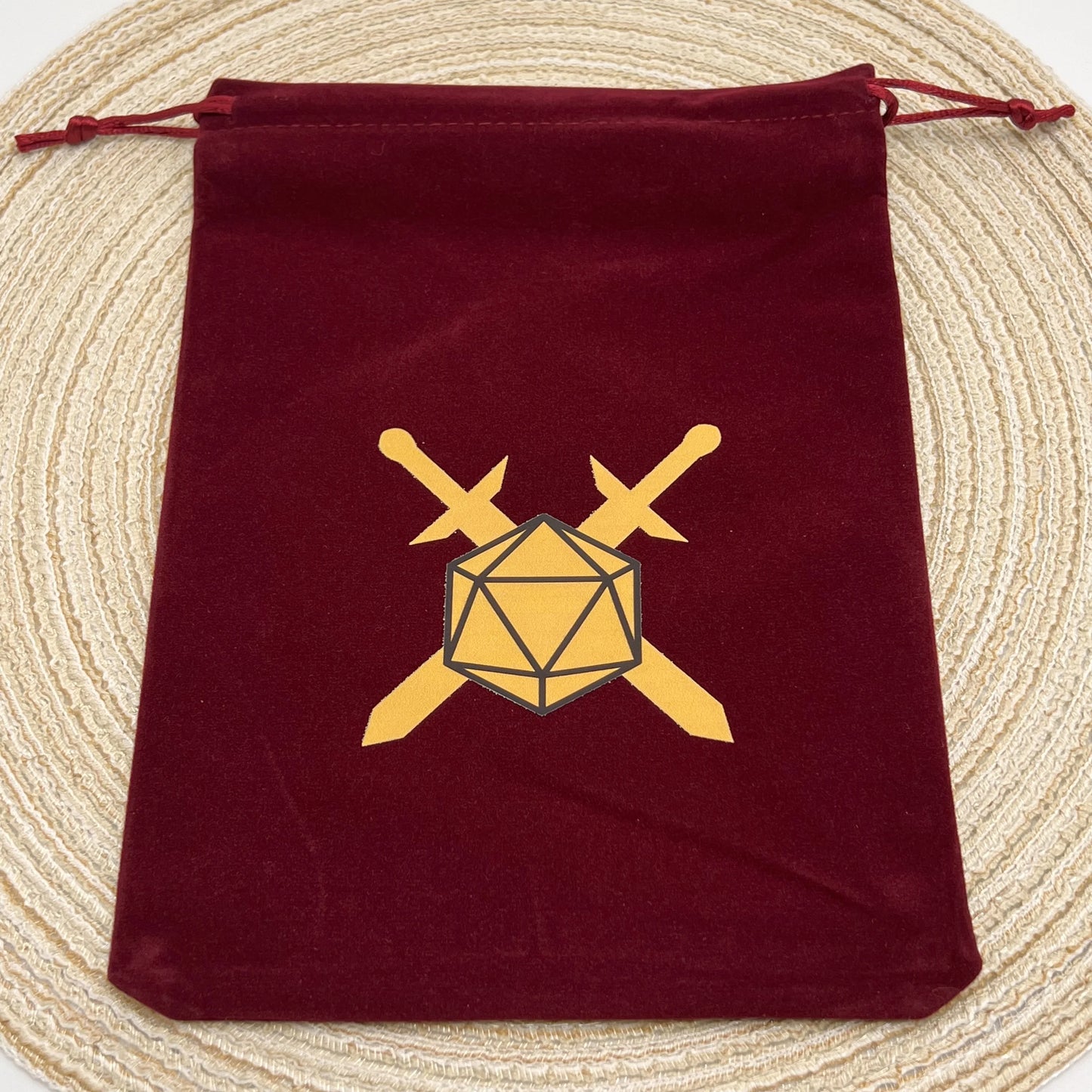 Arcane Vault — Large Embroidered Velvet Dice Pouch