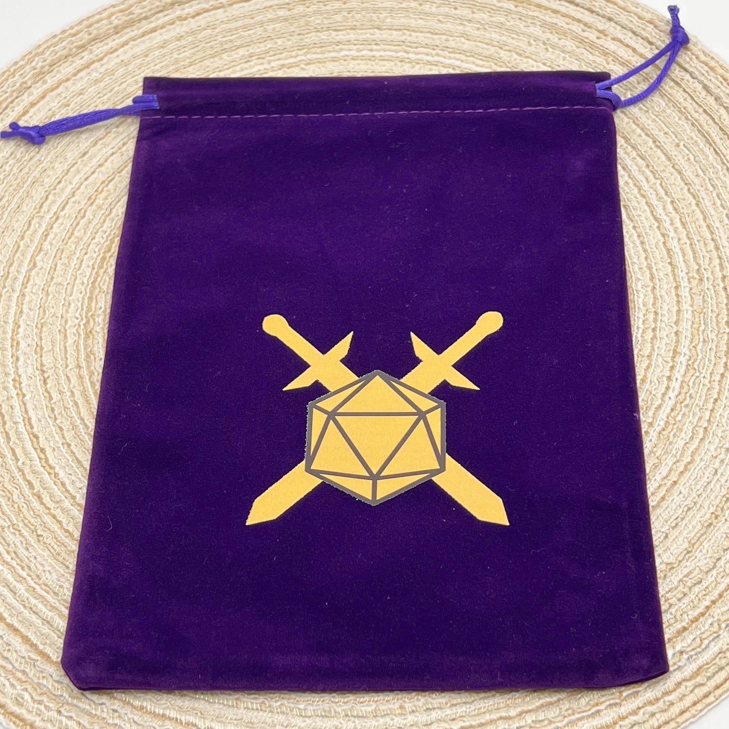 Arcane Vault — Large Embroidered Velvet Dice Pouch
